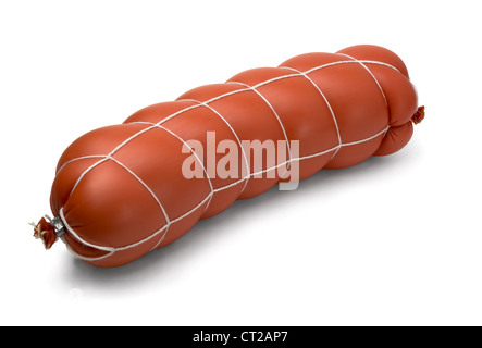 Saucisse cuite (bouillie) isolated on white Banque D'Images