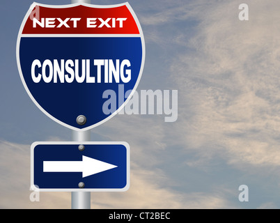 Consulting road sign Banque D'Images