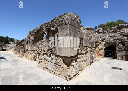 Amphithéâtre romain ruine Italica. Province de Séville, Andalousie Espagne Banque D'Images