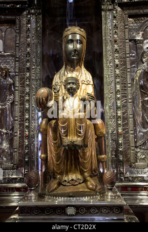 Image de la vierge noire, la moreneta, dans le monastère de Montserrat, en Catalogne Banque D'Images