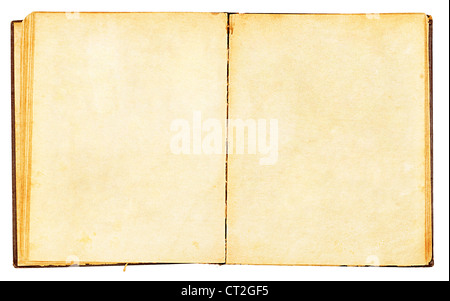 Vieux livre isolé sur fond blanc Banque D'Images