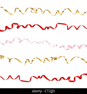 Ensemble de rubans de couleur sur fond blanc Banque D'Images