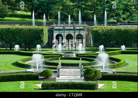 Jardin fontaine principale, Longwood Gardens, New Jersey, USA Banque D'Images