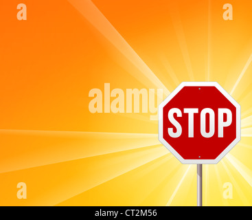 Panneau d'arrêt et de Soleil Banque D'Images