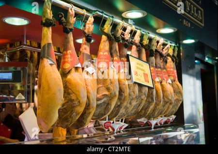 Jambon Ibérique de la boqueria à Barcelone Banque D'Images