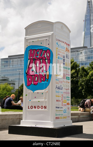 BT Artbox, 'Welcome to London" par Londres et Partners, Londres, Angleterre, Royaume-Uni. Banque D'Images