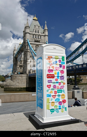 BT Artbox, 'Welcome to London" par Londres et Partners, Londres, Angleterre, Royaume-Uni. Banque D'Images