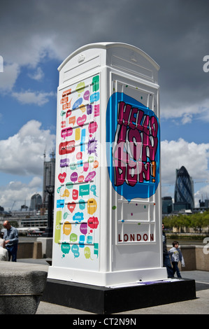 BT Artbox, 'Welcome to London" par Londres et Partners, Londres, Angleterre, Royaume-Uni. Banque D'Images