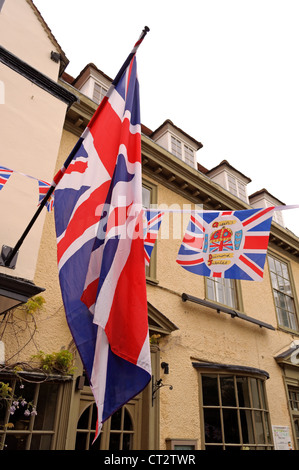 Windsor, Angleterre - Mai 19th, 2012 : Indicateurs pour les Reines Jubilé de diamant dans la rue de l'Église dans le quartier royal de Windsor Berkshire Banque D'Images