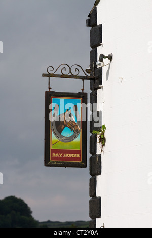 Bay Horse Hotel Arkholme enseigne de pub illustration, Carnforth, Lancashire, UK Banque D'Images