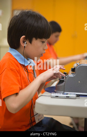 Les étudiants aveugles, participer au Défi National Braille Banque D'Images