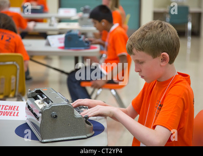 Les étudiants aveugles, participer au Défi National Braille Banque D'Images