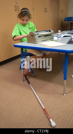 Les étudiants aveugles, participer au Défi National Braille Banque D'Images