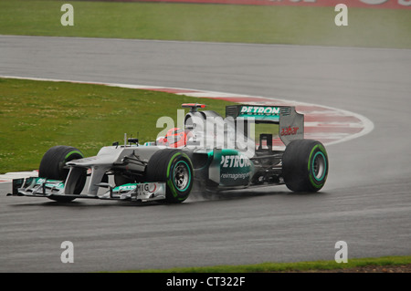 Michael Schumacher Silverstone 06-07-2012 La formule un vendredi la pratique. Banque D'Images