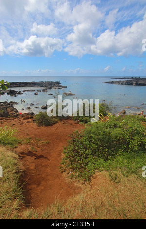 Pupukea tide pools et les requins Cove, sur la côte nord d'Oahu, Hawaii la verticale Banque D'Images