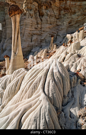 Lumière du matin baigne les tours du silence Wahweap Hoodoos en Utah's Grand Staircase Escalante National Monument. Banque D'Images