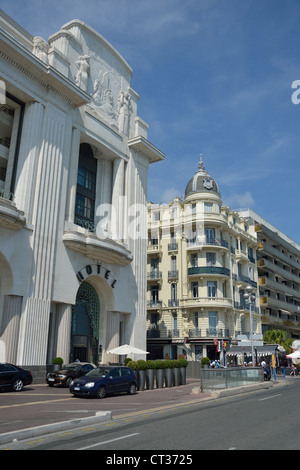 La façade Art déco, Palais de la Méditerranée Hotel, Nice, Promenade des Anglais, la Côte d'Azur, Provence-Alpes-Côte d'Azur, France Banque D'Images