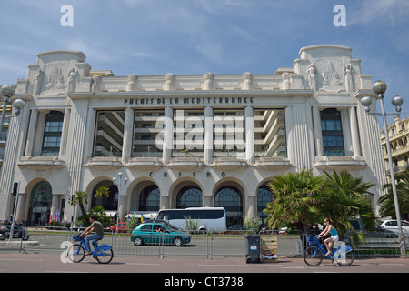 La façade Art déco, Palais de la Méditerranée Hotel, Nice, Promenade des Anglais, la Côte d'Azur, Provence-Alpes-Côte d'Azur, France Banque D'Images