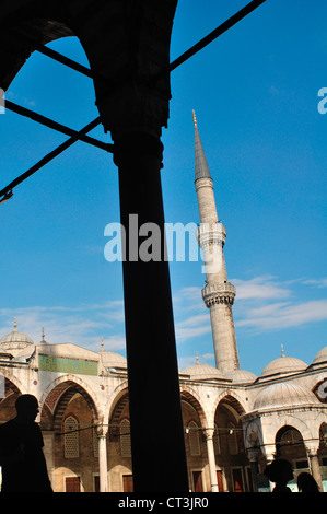 La Turquie, Istanbul, Sultan Ahmet Camii, la Mosquée Bleue, le Minaret Banque D'Images