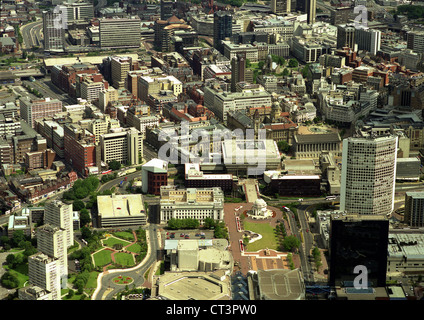 Vue aérienne du centre-ville de Birmingham prise en 1997 Banque D'Images