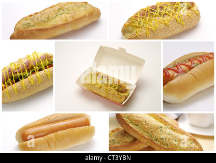 Hot dog collage Banque D'Images