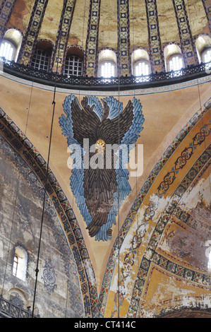 Turquie, Istanbul Ayasofya, vue de l'intérieur, la peinture sur un mur Banque D'Images
