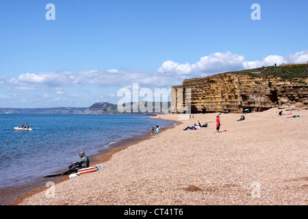 BURTON BRADSTOCK BEACH. La côte jurassique. DORSET UK. Banque D'Images