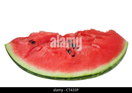 Tranche de melon d'eau isolé sur fond blanc stock photo Banque D'Images