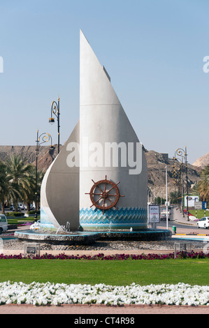 Elk207-1081v Oman, Muscat, Muttrah, Al Mina rond-point Banque D'Images