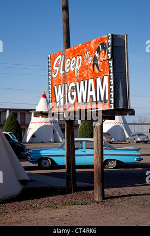 Wigwam Village # 6 est situé sur la Route 66 dans la région de Holbrook, Arizona. Banque D'Images