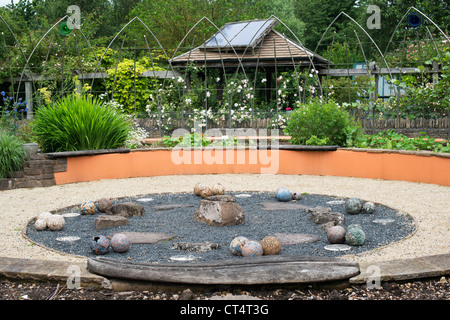 Jardin biodynamique à Ryton jardins biologiques , Warwickshire, Angleterre Banque D'Images