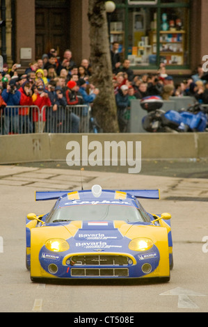 Les Spyker GT2 (Le Mans 24 heures) sur la voie de la Bavière Dublin City Racing street circuit. Banque D'Images