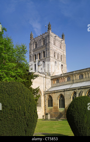 Abbaye de Tewkesbury, Tour du NW. Banque D'Images