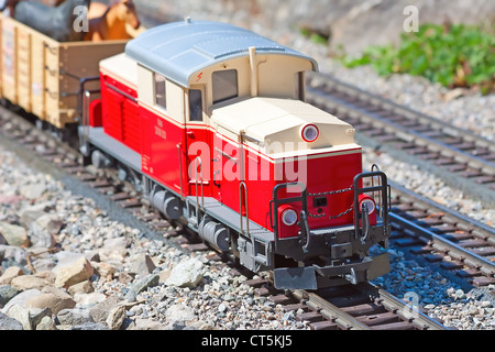 Train miniature modèle dans le par Banque D'Images