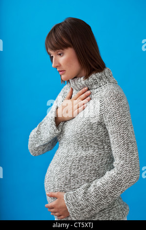 Femme enceinte l'ASTHME Banque D'Images