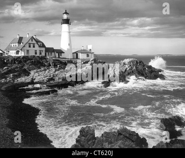 Portland Head Lighthouse, Portland, Maine Banque D'Images