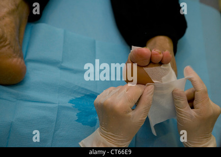 Soins du pied diabétique Banque D'Images