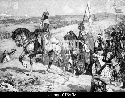 Illustration - Richard I et de l'armée presque Jérusalem Banque D'Images