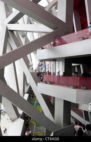 Le "nid d'oiseau' Stadium, à Beijing, en Chine durant les Jeux Paralympiques en septembre 2008. Banque D'Images