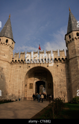 La porte de salutation, le palais de Topkapi, Sultanahmet, Istanbul, Turquie Banque D'Images