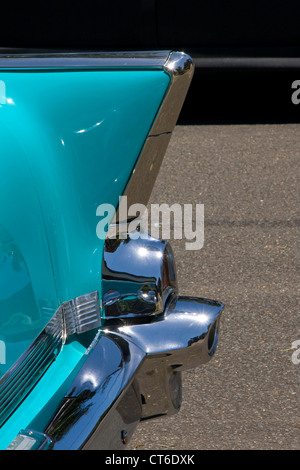 Dans le cadre d'une 1957 Chevrolet Bel Air. Historique Ce véhicule a été parfaitement restauré. Banque D'Images