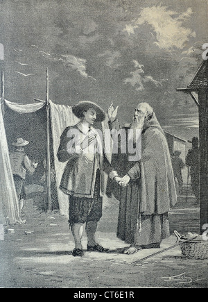 Les fiancés ( I Promessi sposi ) par Alessandro Manzoni Renzo à l'illustration de Lazzaretto nineten siècle Banque D'Images