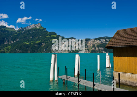 La Suisse, Canton Schwitz, Brunnen, Rorschach, Lucerne lac, paysage Banque D'Images