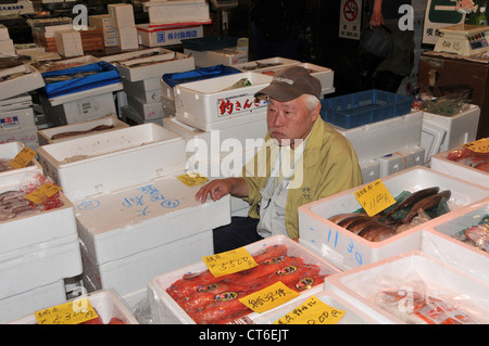 Le marché aux poissons de Tsukiji à Tokyo Japon Asie Banque D'Images