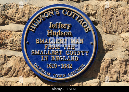 L'Angleterre d'Oakham Rutland cottage d'Hudson, accueil de 'l'homme le plus petit du plus petit comté en Angleterre' Banque D'Images