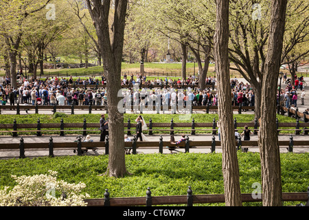 Les foules à Central Park, NYC Banque D'Images