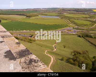 Vue depuis le haut de Penshaw Monument Sunderland Tyne and Wear England UK à Herrington vers Park Banque D'Images