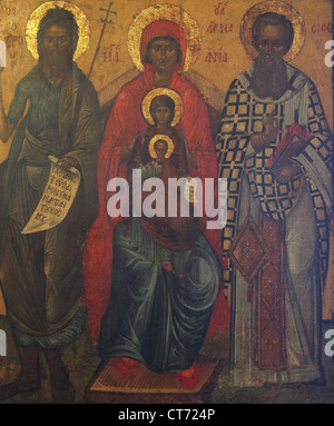St Jean Baptiste, st. Ann, st. Joachim et vierge à l'Enfant Jésus Banque D'Images