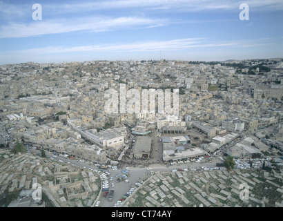 Photographie aérienne de la ville de Hevron de Judée Banque D'Images