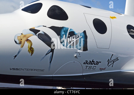 L'avion spatial de Virgin Galactic SpaceShipTwo au Farnborough Air Show 2012 Banque D'Images